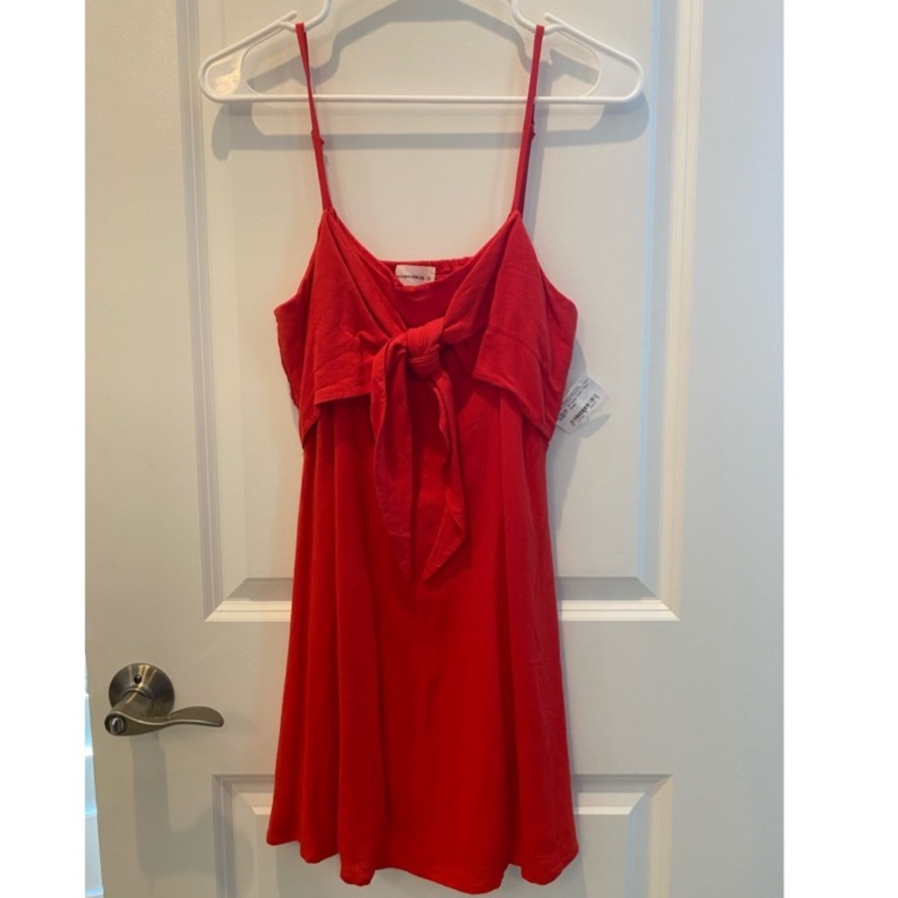The Impeccable Pig Red Mini Dress w Bow Size S